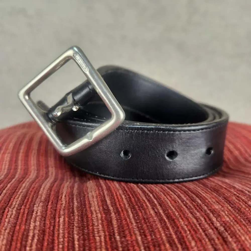 Vintage Coach Leather Belt Handcrafted in Italy Silver Buckle Sz Large 36